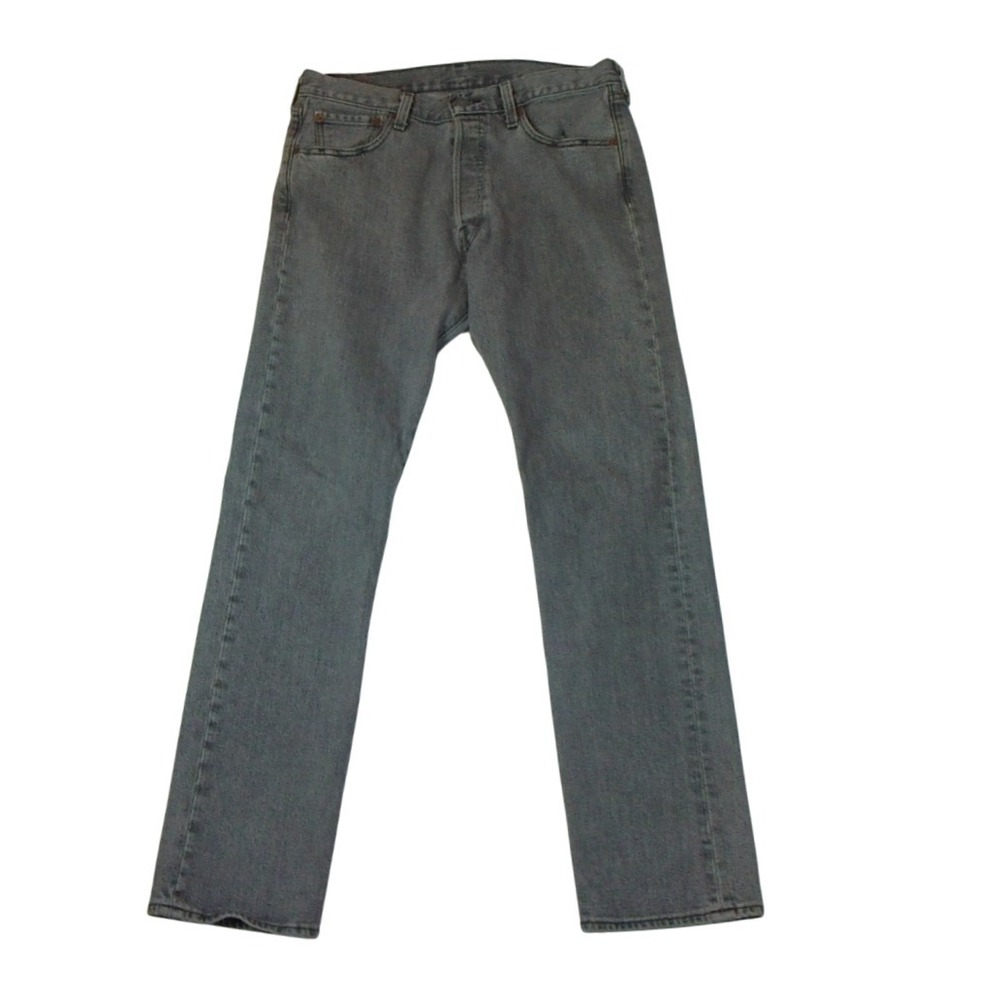 Levis 501 Jeans Mens 30x30 Black Straight Leg Button Fly Denim Waterless Classic